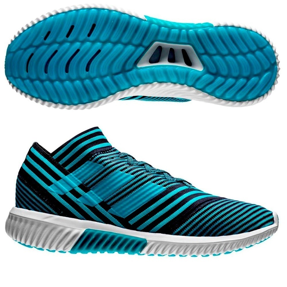 Adidas Mens Nemeziz Tango 17.1 Indoor Soccer Shoes Blue Black Stripe Size 10 - Picture 1 of 9